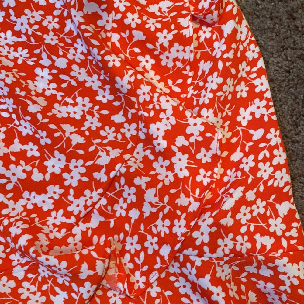 J crew factory poppy orange and white floral skirt XXS nwot - Picture 3 of 5